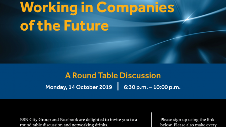 BSN City/Facebook: Working In-House in Companies of the Future (14 October)